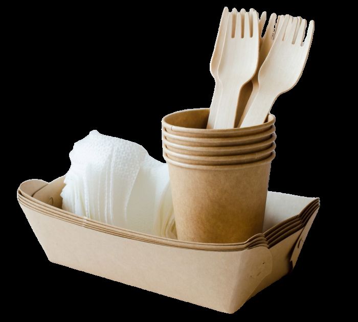 Variedad de desechables y biodegradables de Plásticos Ortega